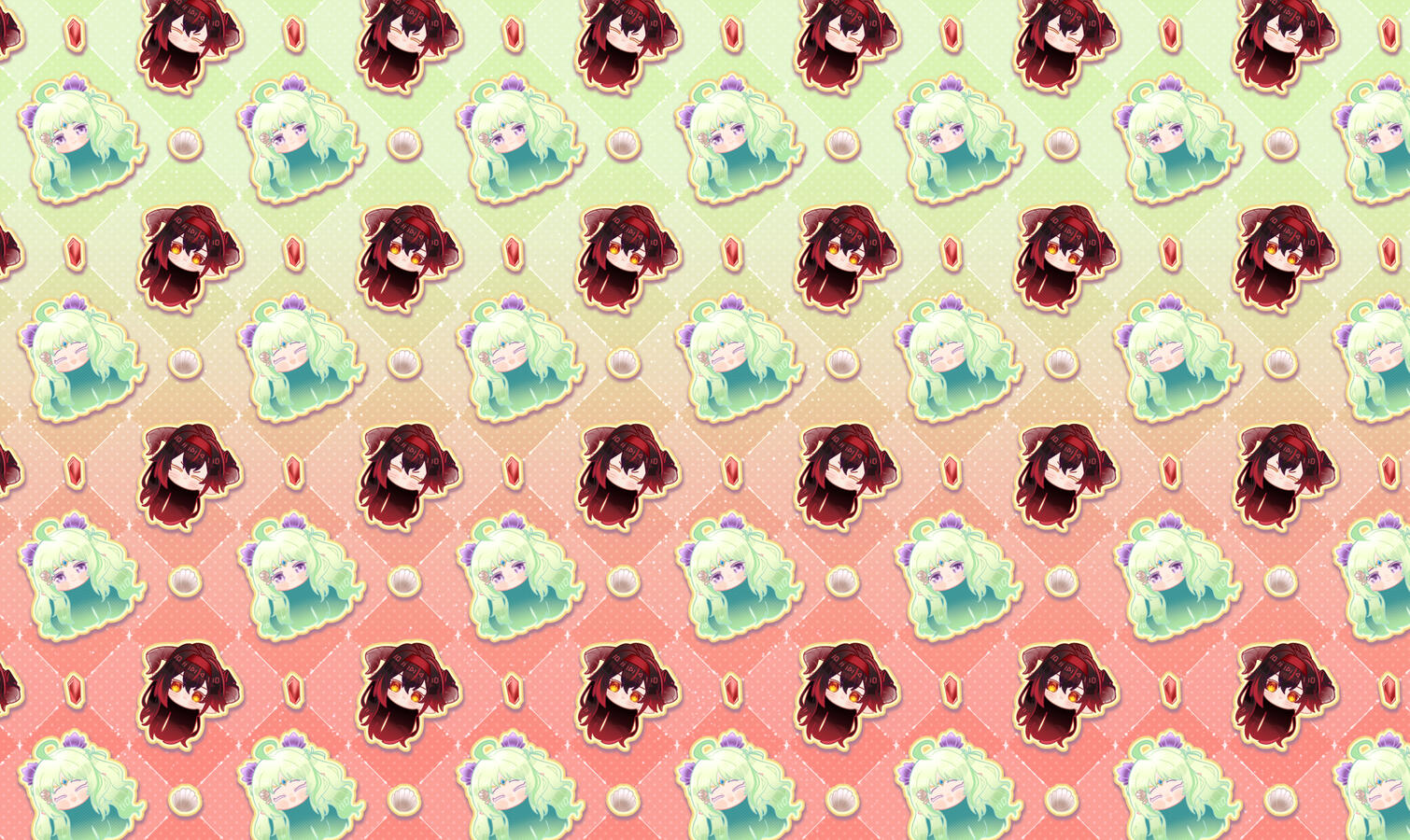 Regina Kardinal and Nanami Eiko Wallpaper by Reppu