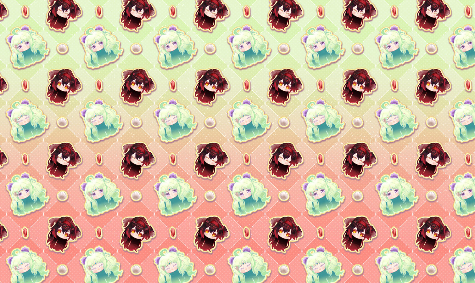 Regina Kardinal and Nanami Eiko Wallpaper by Reppu Regina Kardinal and Nanami Eiko Wallpaper by Reppu